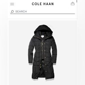 Cole Haan womens Knee Length Hooded Quilted Down Coat